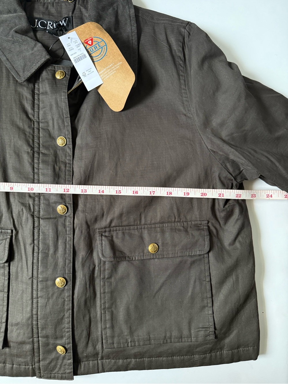 J.Crew Cropped Barn Jacket Mossy Brown Large NWT - Picture 6 of 12